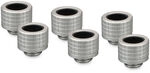 Thermal Grizzly DeltaMate Fitting, Messing, G1/4&rdquo;-Gewinde - nickel, HT14, 6er-Pack