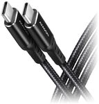 AXAGON BUCM-CM10AB USB-C zu USB-C 2.0 Kabel, 1m, PD 60W, 3A, geflochten -...