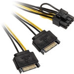 Akasa 2x 15-Pin-SATA auf 1x 6+2-Pin-PCIe Adapter ZUAD-1008