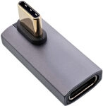 InLine&reg; USB4 Adapter - USB-C Stecker/Buchse vertikal rechts/links gewinkelt, grau