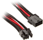 SilverStone PCIe-8-Pin zu PCIe-6+2-Pin Kabel, 250mm - schwarz/rot ZUAD-443