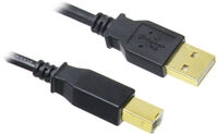 InLine USB 2.0 Kabel, A auf B, vergoldet, schwarz - 10m ZUUS-083