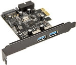 SilverStone SST-EC04-E PCIe-Karte f&uuml;r 2 int./ext. USB-3.0-Ports ZUUS-222