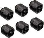 Alphacool Eiszapfen 16/10 mm Anschraubt&uuml;lle G1/4, 6-Pack - schwarz WASC-499