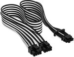Corsair Premium Sleeved 12+4 Pin PCIe Gen5 12VHPWR 600W - schwarz/wei&szlig; ZUAD-1407