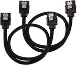 Corsair Premium Sleeved SATA-Kabel, schwarz 30cm - 2er Pack ZUAD-1044