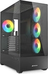 Sharkoon AK6 RGB, PC, Schwarz, ATX, micro ATX, Mini-ATX, Geh&auml;rtetes Glas, Multi,