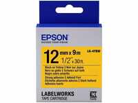 Epson C53S654014, Epson LabelWorks LK-4YBW - Schwarz auf Gelb - Rolle (1,2 cm x 9 m)