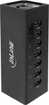 InLine 35395B, InLine USB 3.2 Hub - 7 Port - Aluminiumgeh&auml;use - schwarz - mit 2,5 A