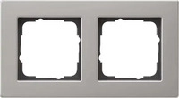 Gira 0212335, Gira Abdeckrahmen 212335 2fach flach E2 Edelstahl
