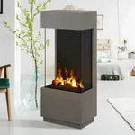Noble Flame JAVA [dreiseitiger Elektrokamin Opti-myst mit Verglasung]: Quarzgrau -