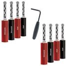 Audioquest SureGrip 100 BFA/Banana Silver Bananenstecker - 8 St&uuml;ck