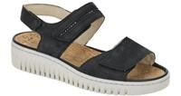 Waldl?ufer 630001 K-VALERIE Damen Sandale Blau-Marine Klettverschluss Keilabsatz