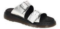 Dr. Martens Damen Pantoletten Josef 41776020 Silber Metallic Plateau Fu?bett