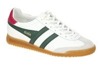 Gola CLB622WA Torpedo Leather Sneaker wei?/evergreen/fuchsia, flach, Damen