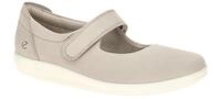 Ecco 207503 SOFT 2.0 Mary Jane Ballerina in Grau - pure cashmere, Klettversch...