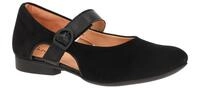 Think 1270 Schwarz Damenschuhe Mary Jane Ballerina mit Klettverschluss