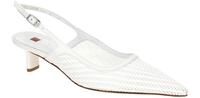 H?gl 4928 FERGIE Damen Pumps Wei? Glattleder Textil Braun Absatz Lack 4cm