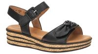 Gabor 84.553 Damen Sandalette in Schwarz - schwarz, Keilabsatz, Klettverschluss