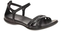 Ecco 244243 Flash X-Strap Damen Sandalette Schwarz - Black / Black mit Echtle...
