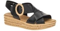 Gabor 84.556 Damen Sandalette Schwarz Lammnappa Keilabsatz Fu?bett PU-Sohle
