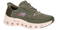 Skechers 150420 OLV Damen Slipper Olive Gr?n Air Cooled Memory Foam