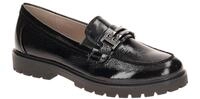 CAPRICE 24702 elegante schwarze Damenschuhe mit altsilbernem Schmuck