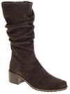 CAPRICE Damenstiefel 25401 Braun - dk brown | Echtleder, Velour, Blockabsatz,...