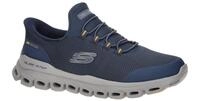 Skechers 233017 NVYL GLIDE STEP - REMNYNT Herren Slipper blau/ gelb Air Coole...