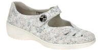 Waldl?ufer 607309 KYA Damen Ballerina Mary Jane Grau - Stein Echtleder Keilab...