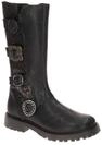Think 001433 Damenstiefel Schwarz mit Ornament-Muster in altsilber - Echtlede...