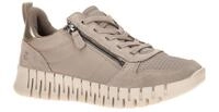 Ecco 218353 GRUUV - SIDE ZIP LACE - Damen Sneaker Grau Moon Rock/Nature beque...