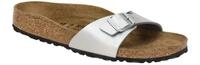 Birkenstock 40413 BS Madrid Damen Pantoletten silber grau Synthetik Fu?bett a...