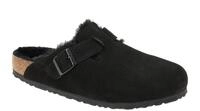 Birkenstock 259881 BS Boston_Shearling Schwarz UNISEX Leder Clogs mit Lammfel...