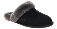 UGG 1106872 BCGR Damen Pantoletten Schwarz Grau Lammfell Warmfutter Gummisohle