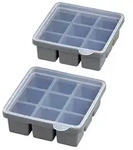 Eisw&uuml;rfelform mit Deckel, Silikon, 9 W&uuml;rfel &agrave; 4x4cm (2 Stk.)"