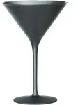 Martiniglas, matt schwarz/silber, Elements St&ouml;lzle - 240ml (6 Stk.) - 6er Karton