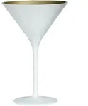 Martiniglas, matt wei&szlig;/gold, Elements St&ouml;lzle - 240ml (6 Stk.) - 6er Karton