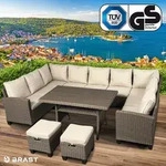 Polyrattan Garten Sitzgruppe FAMILY braun/beige