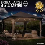 Alu Pavillon INFINITY 4x4m dunkelgrau inkl. LEDs