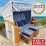 XXL Strandkorb 3-Sitzer USEDOM hellblau gestreift
