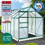 Aluminium-Gew&auml;chshaus 380x190x195 gr&uuml;n