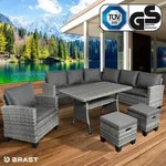Polyrattan Eck Sitzgruppe HACIENDA grau/anthrazit