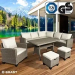 Polyrattan Eck Sitzgruppe HACIENDA braun/beige