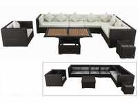 OUTFLEXX Loungemöbel-Set, braun marmoriert, Polyrattan, 8 Pers, wasserfeste