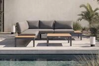 Villana Sylvania Ecklounge, anthrazit/grau meliert, Alu/Holzimitat/Polyester, 5
