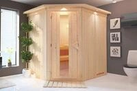 KARIBU Systemsauna Lilja, Fichtenholz 68mm, Eckeinstieg, ca. 3m&sup2; 85953