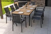 OUTFLEXX Garten-Essgruppe, OUTFLEXX&reg; anthrazit matt, Alu / Teak / Textil,