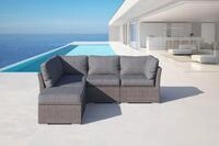 OUTFLEXX Gartenlounge Set, grau, Polyrattan, f&uuml;r 5 Personen, wasserfeste Kissenbox