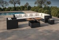 OUTFLEXX Gartenlounge, creme/wei&szlig;, schwarz, Polyrattan, f&uuml;r 8 Personen, inkl.